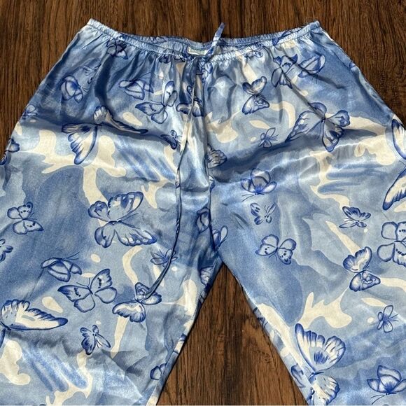 Shut Eye Blue Floral Butterfly Print Pajama Pants Size Large - Picture 3 of 10